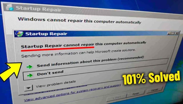 How to Fix “Startup Repair Cannot Repair This Computer Automatically” in Windows 7 (Without Reinstalling)