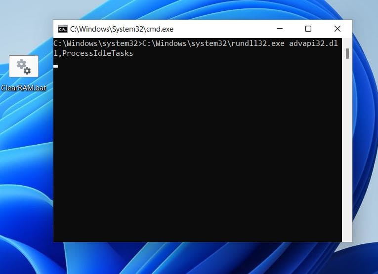 clear RAM cache Windows