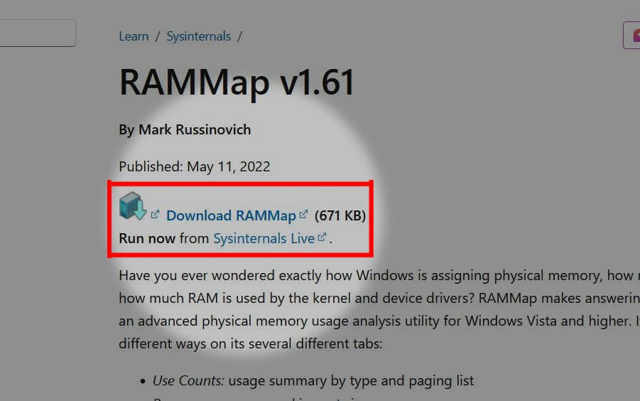 clear RAM cache Windows